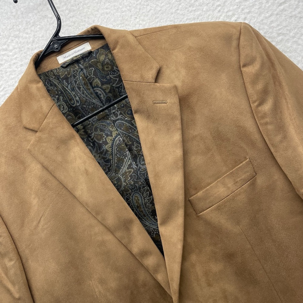 Lauren Ralph Lauren Blazer Mens 44R Brown Paisley Lined Soft Touch Poly Stretch